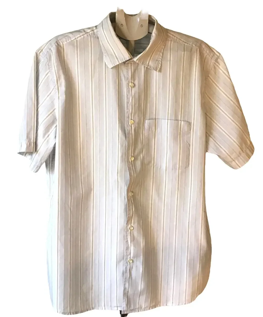 Banana Republic Multi-colored Short Sleeve Button Shirt Men - Size XL